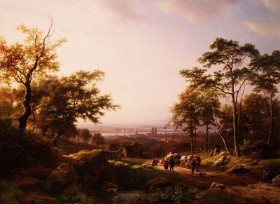 A Rhine Landscape by Barend Cornelis Koekkoek